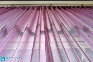 Cortina visillo Isis ultra violet confección fruncida Cortinarte