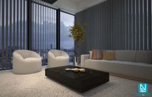 CORTINAS VERTICALES SCREEN PARA SALON 3500 CORTINARTE