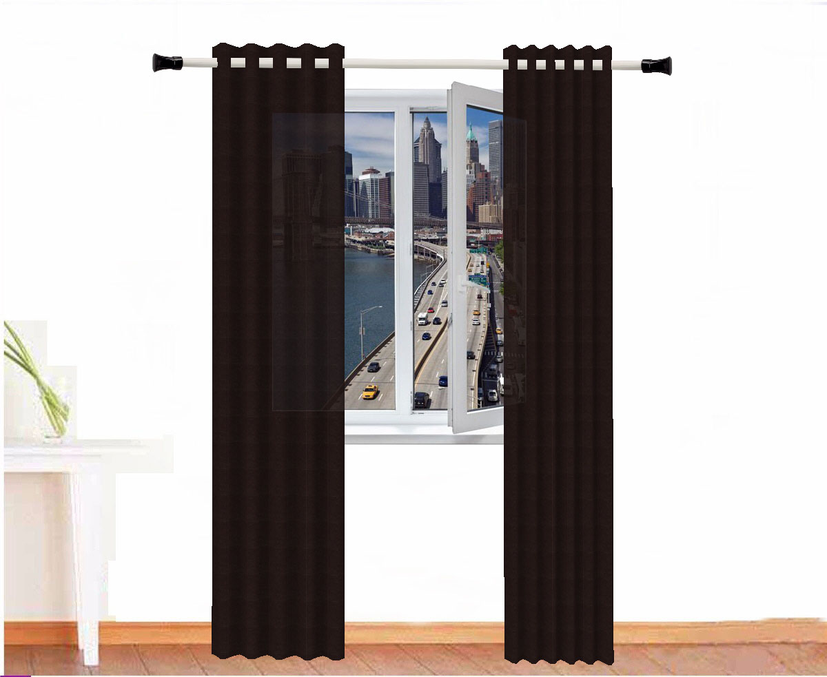  CORTINAS DECORATIVAS LONETA AMON ALGODÓN COLOR CHOCOLATE