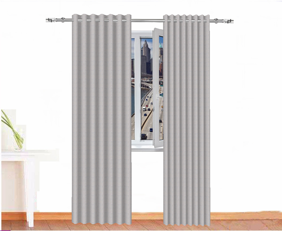 CORTINAS OPACA PARA OSCURECER HABITACIONES BASTET COLOR GRIS CLARO-C9001