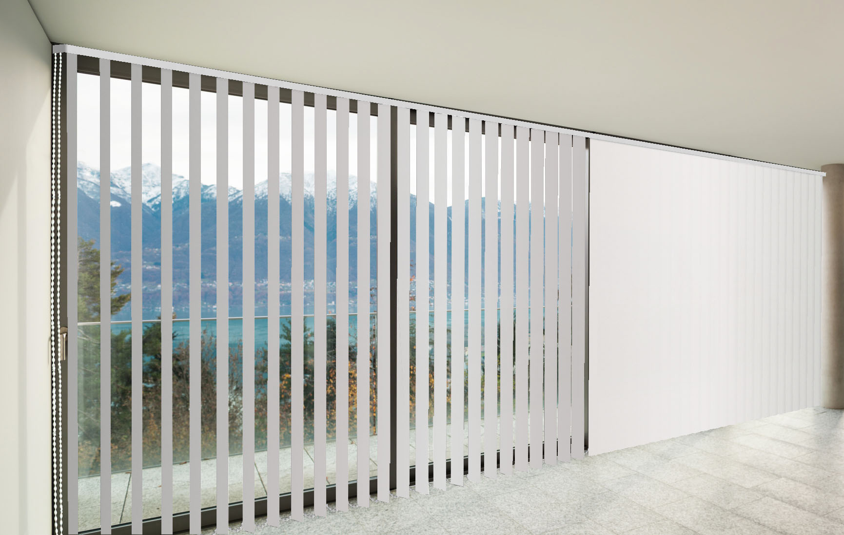 CORTINAS DE LAMAS VERTICALES TRASLÚCIDO MIAMI COLOR BLANCO-000