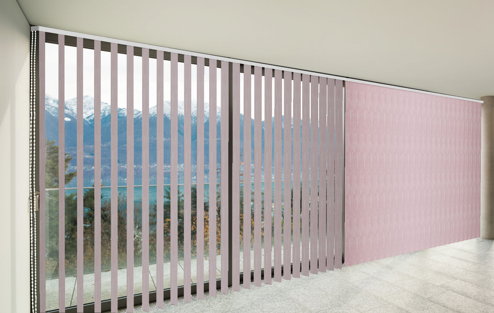 CORTINAS VERTICALES TRASLÚCIDO SHANTUNG COLOR ROSA PÁLIDO CORTINARTE