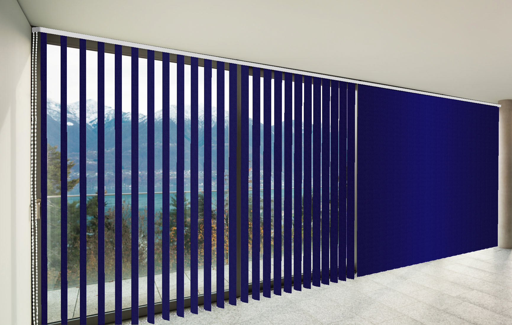 CORTINAS DE LAMAS VERTICALES TRASLÚCIDAS MIAMI COLOR AZUL MARINO