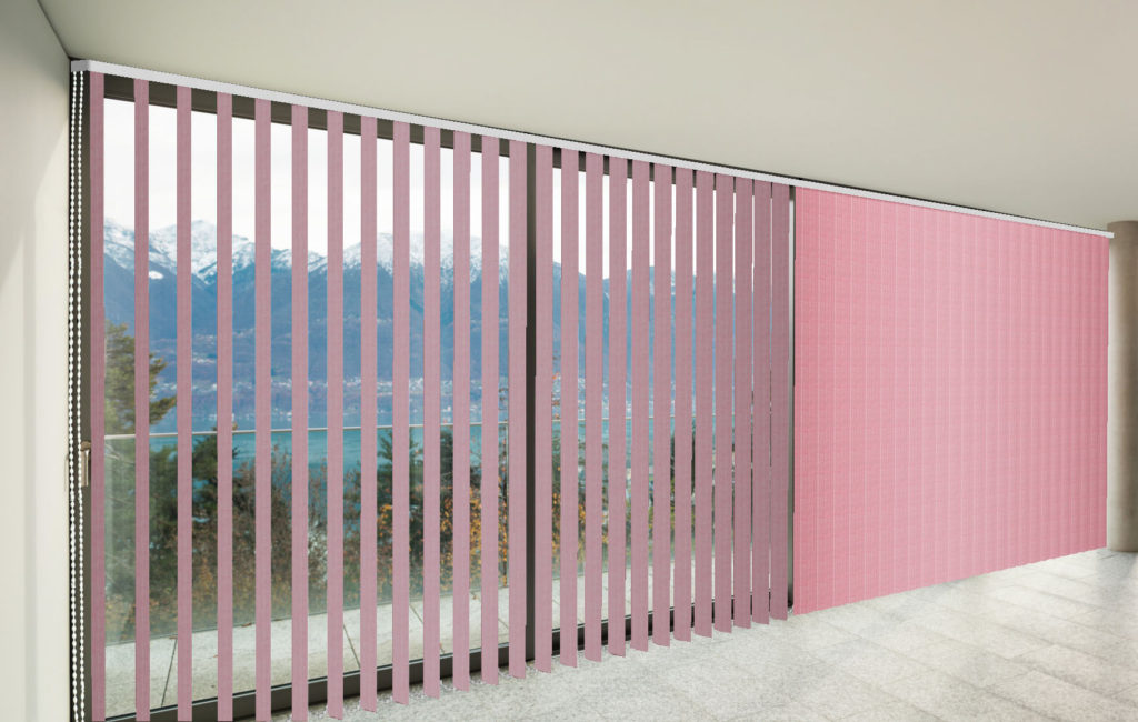 CORTINAS VERTICALES TRASLÚCIDO SHANTUNG COLOR ROSA PASTEL CORTINARTE