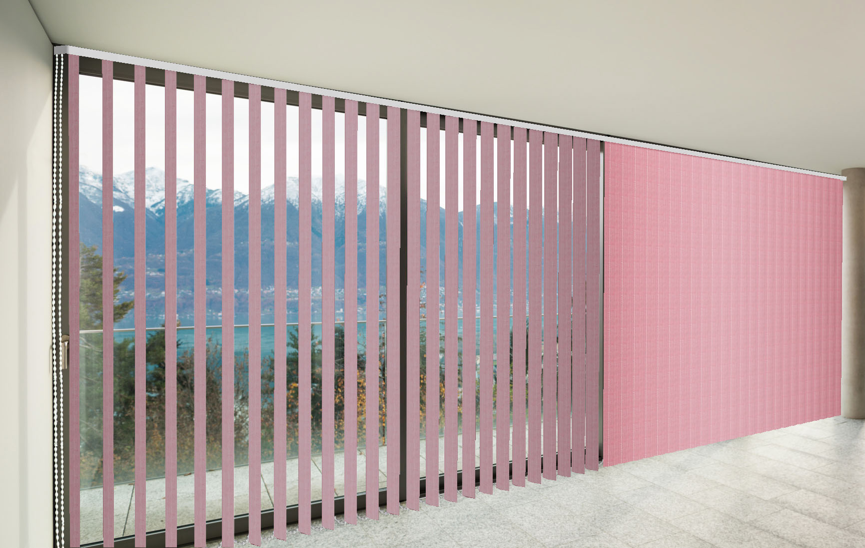 CORTINAS VERTICALES TRASLÚCIDO SHANTUNG COLOR ROSA PASTEL CORTINARTE