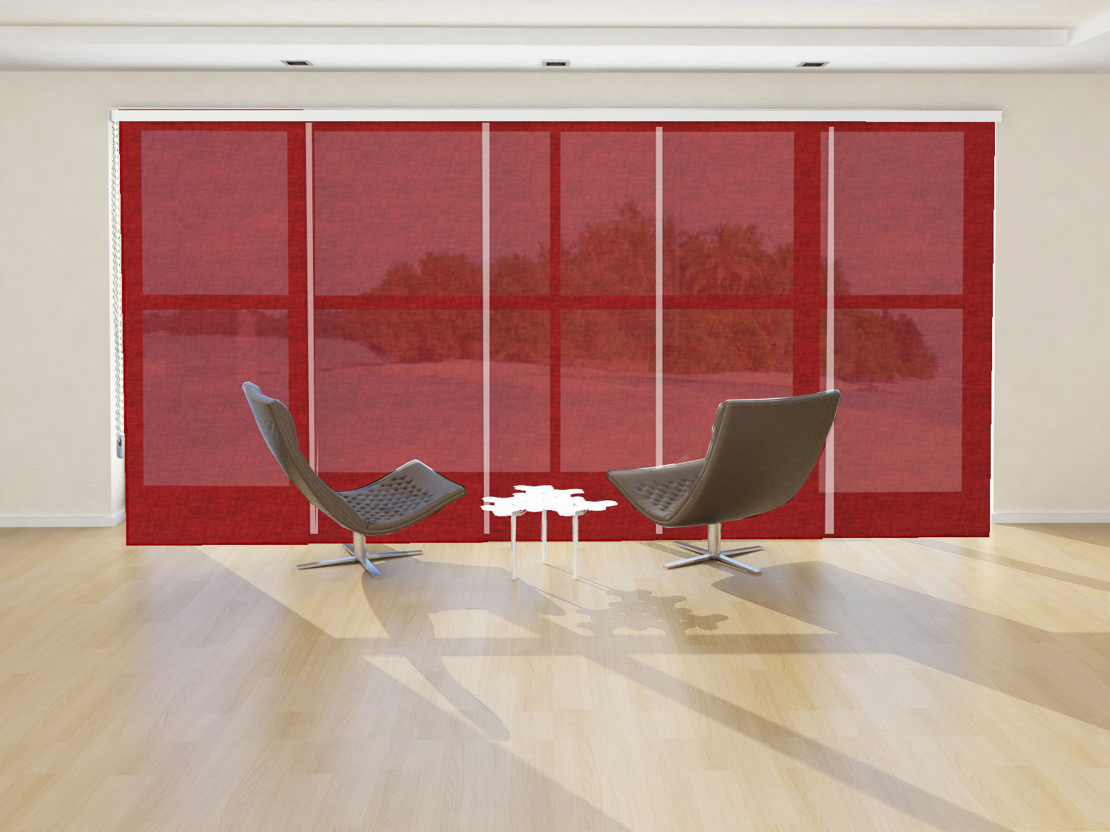 PANEL JAPONÉS VISILLO OSIRIS LINO ROJO HIBISCO
