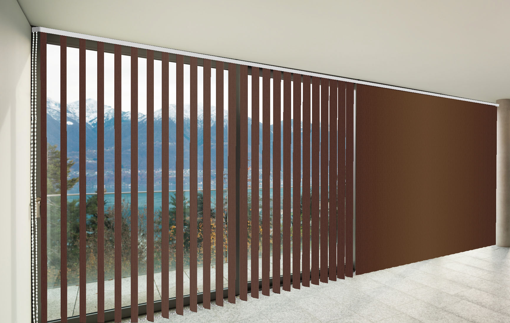 CORTINAS DE LAMAS VERTICALES TRASLÚCIDAS MIAMI COLOR MARRON
