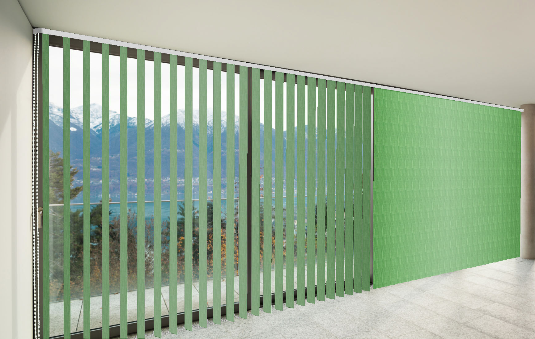CORTINAS VERTICALES TRASLÚCIDO SHANTUNG COLOR PISTACHO CORTINARTE