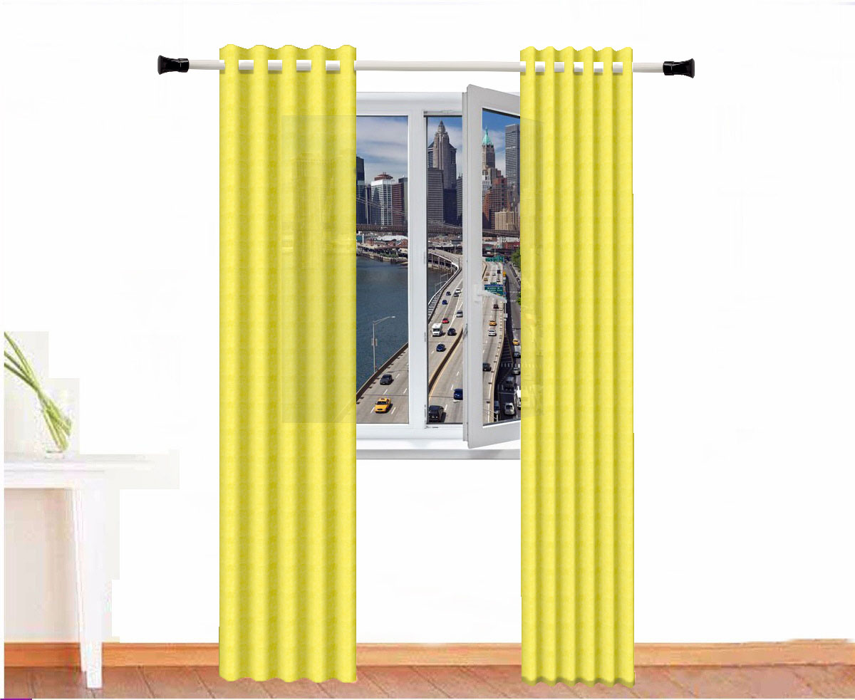 CORTINA DECORATIVA AMON ALGODÓN COLOR AMARILLO PASTEL