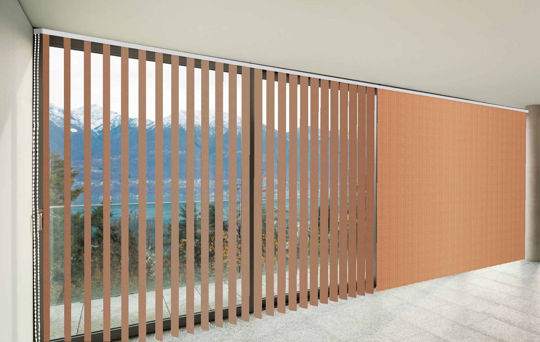 CORTINAS DE LAMAS VERTICALES TRASLÚCIDAS MIAMI COLOR ANTE