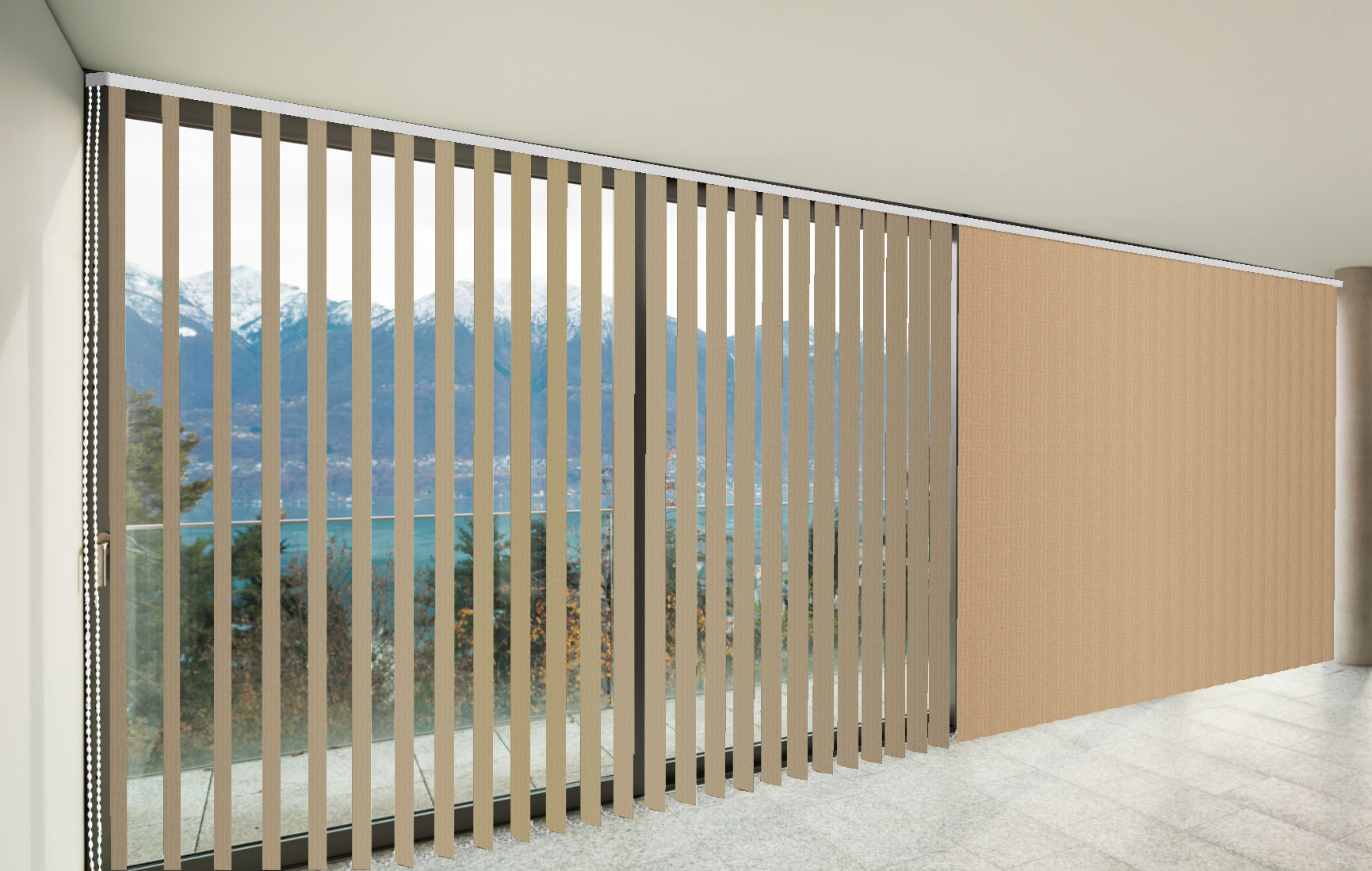 CORTINAS DE LAMAS VERTICALES TRASLÚCIDAS MIAMI COLOR LEÓN