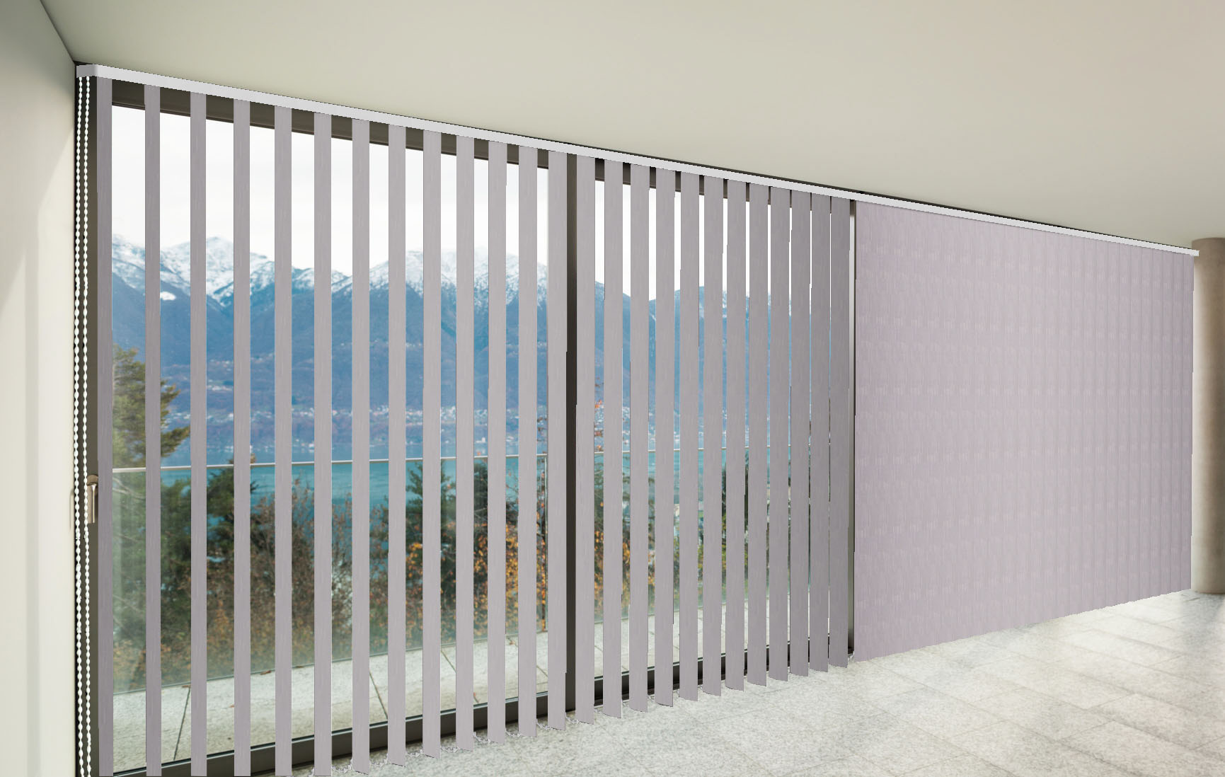 CORTINAS VERTICALES TRASLÚCIDO SHANTUNG COLOR GRIS CORTINARTE