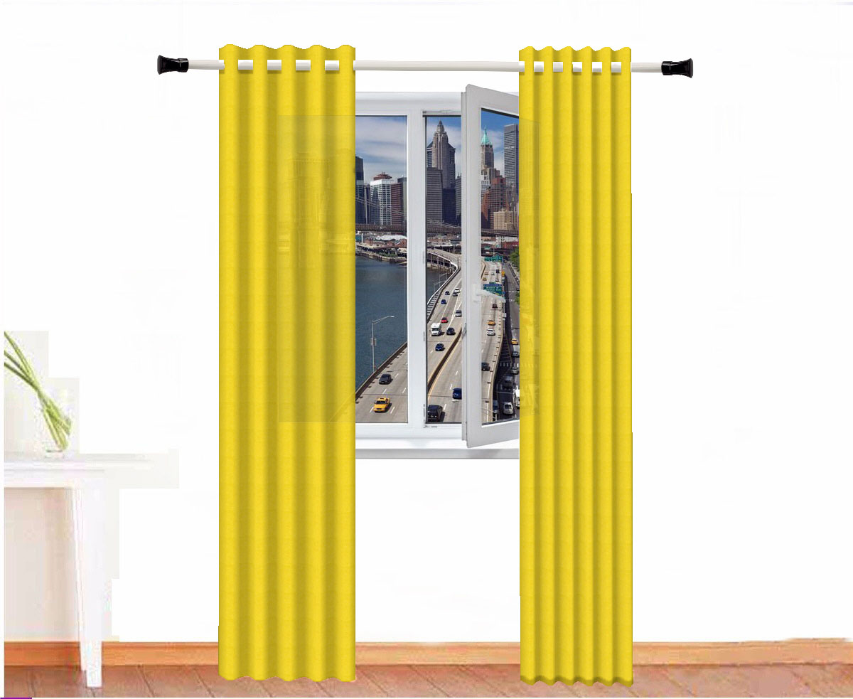 CORTINA DECORATIVA AMON ALGODÓN COLOR AMARILLO