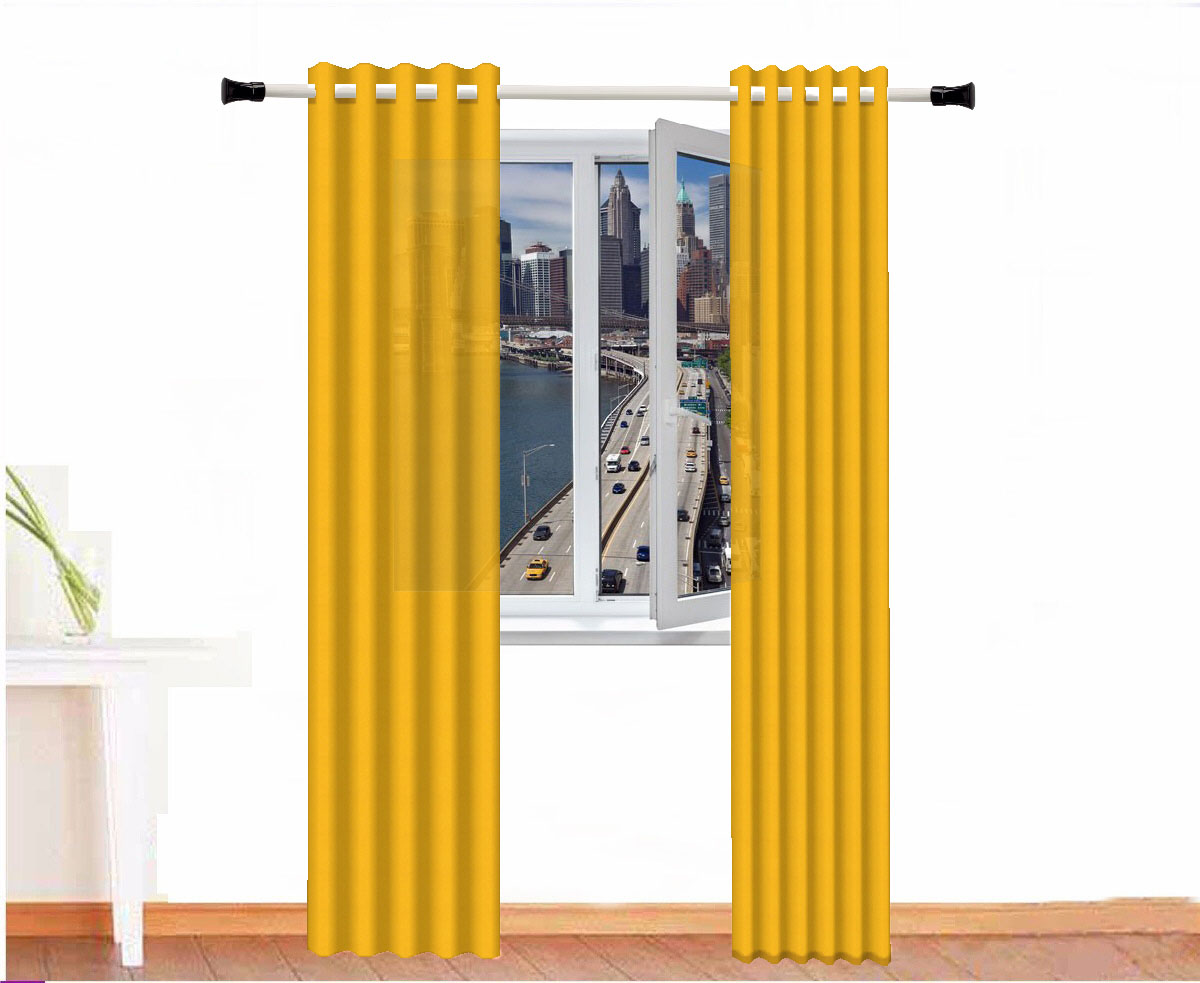 CORTINA DECORATIVA AMON ALGODÓN COLOR ORO