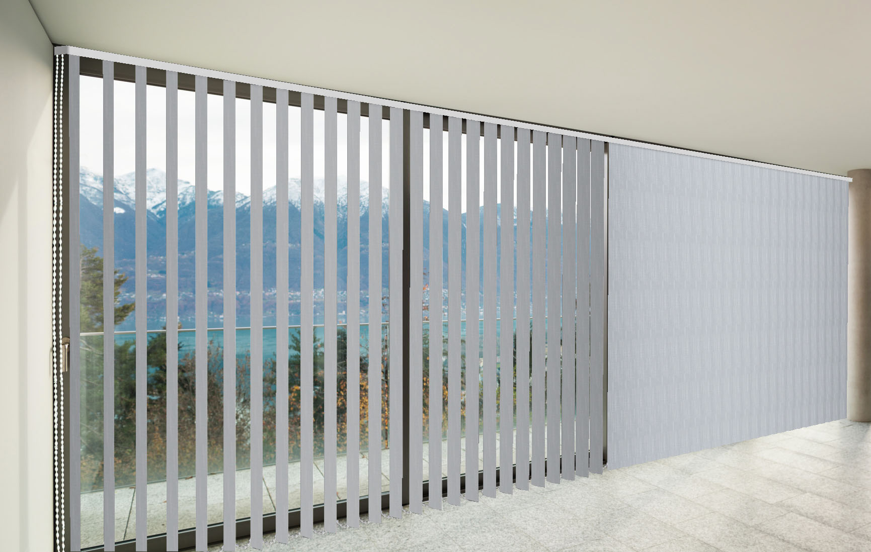 CORTINAS VERTICALES TRASLÚCIDO SHANTUNG COLOR AMATISTA CORTINARTE
