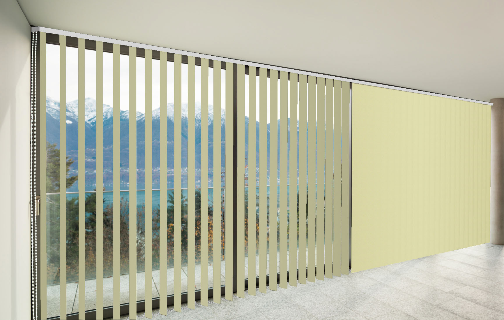 CORTINAS DE LAMAS VERTICALES TRASLÚCIDAS MIAMI COLOR BEIGE