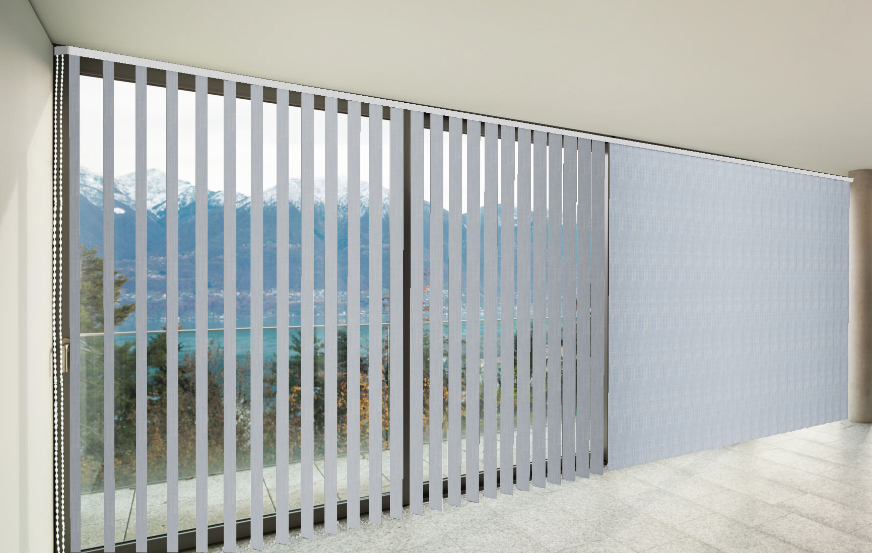 CORTINAS VERTICALES TRASLÚCIDO SHANTUNG COLOR AZUL CERÚLEO CORTINARTE