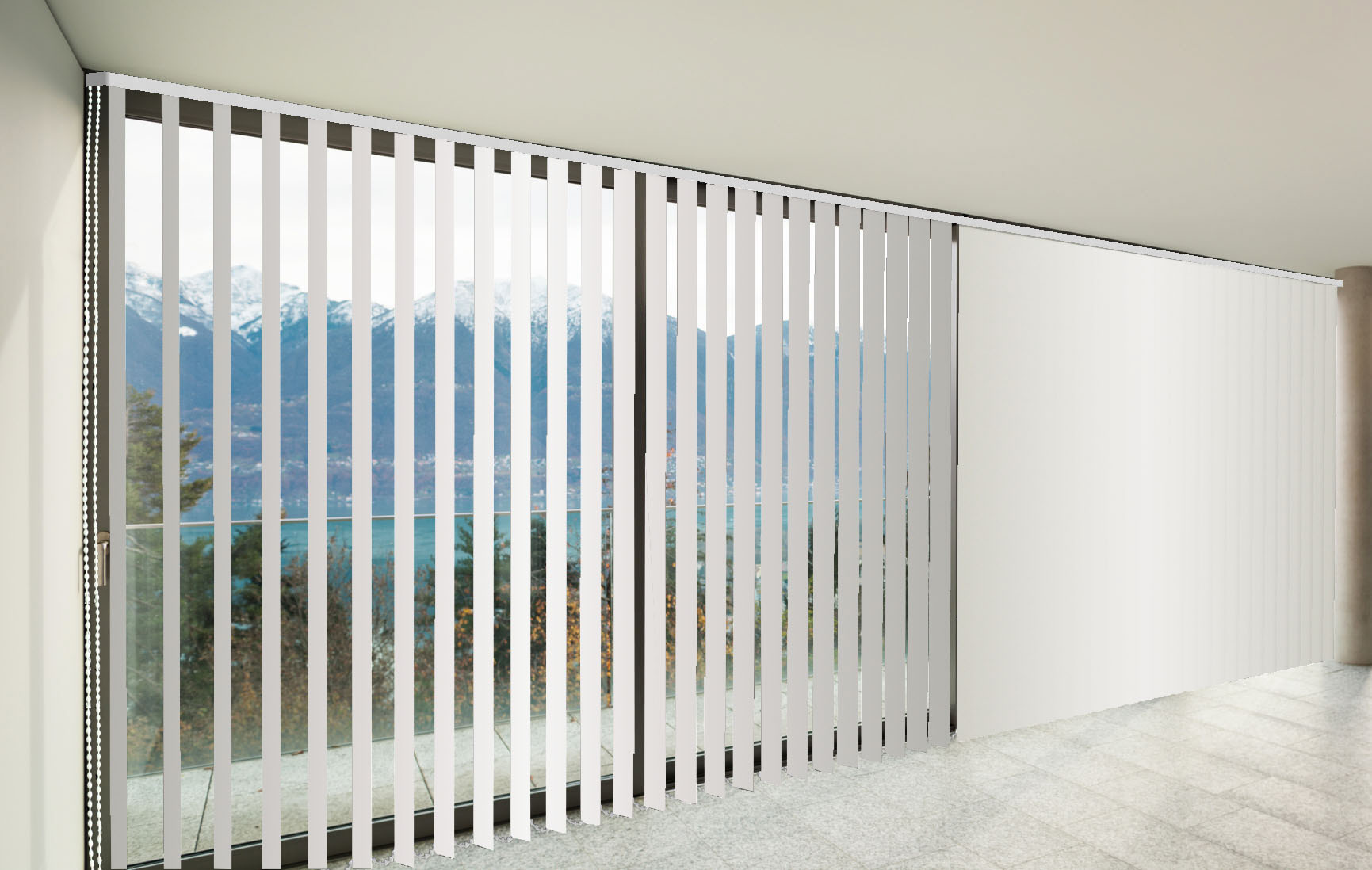 CORTINAS DE LAMAS VERTICALES TRASLÚCIDO MIAMI COLOR BLANCO NAVAJO-001