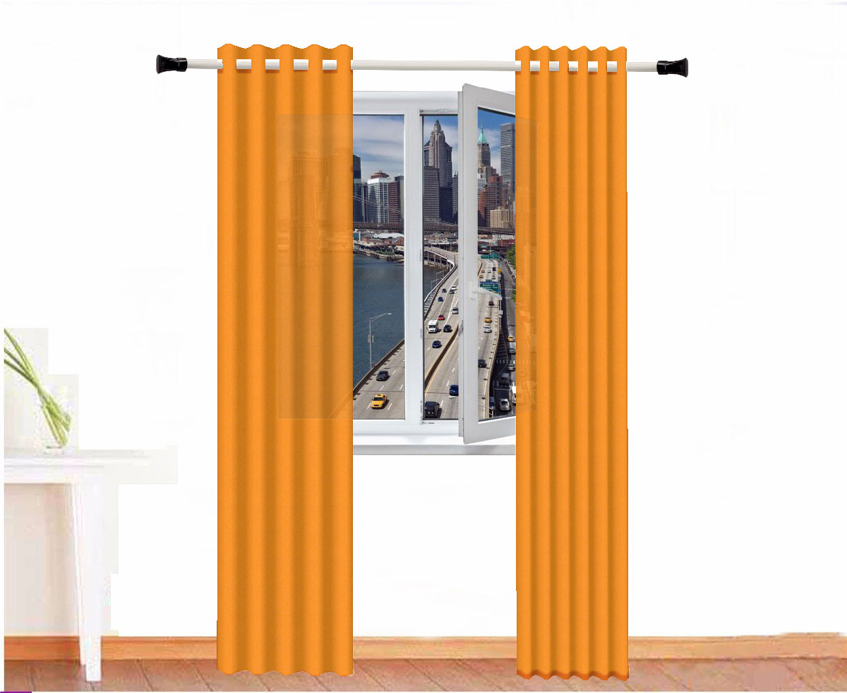 CORTINA DECORATIVA AMON ALGODÓN COLOR AMARILLO INDIO