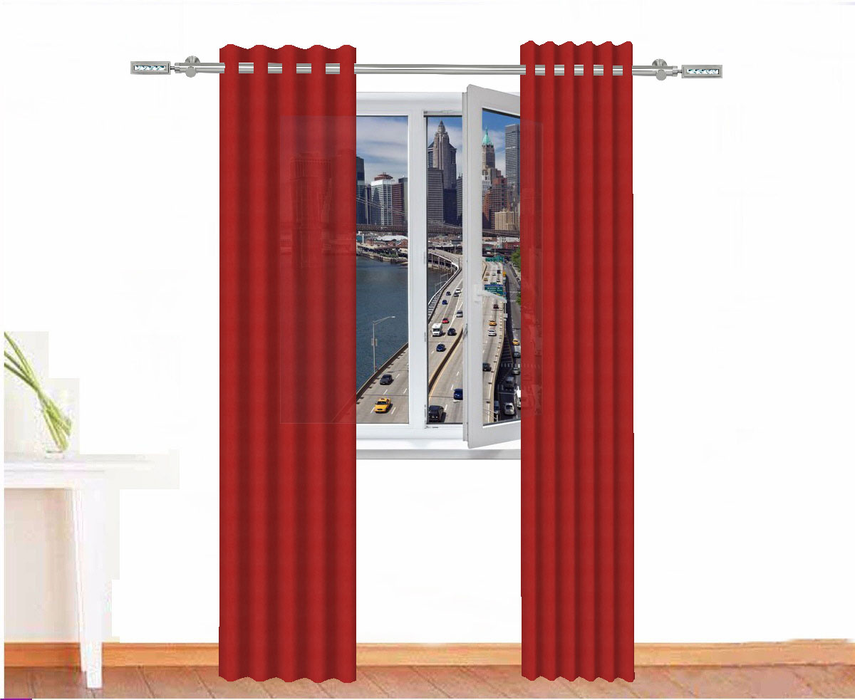 CORTINA DECORATIVA SEJMET COLOR ROJO CORAL
