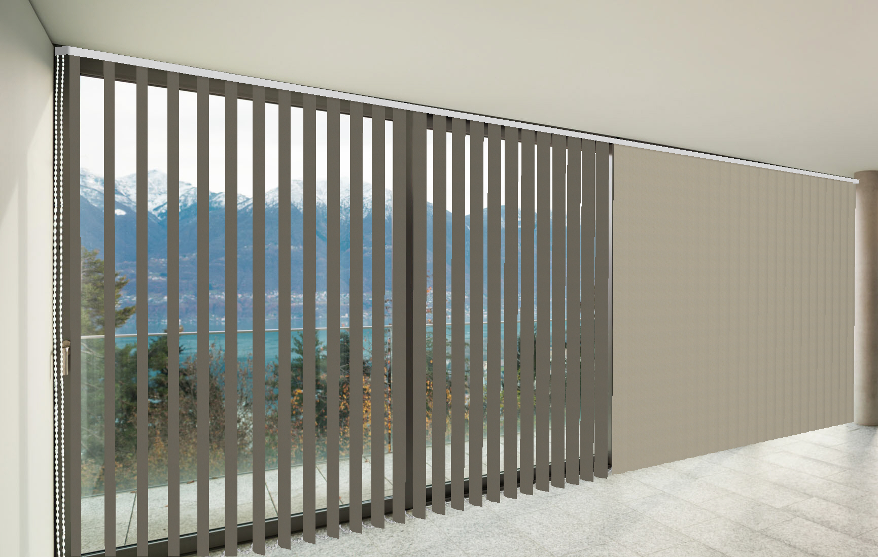 CORTINAS DE LAMAS VERTICALES TRASLÚCIDAS MIAMI COLOR GAMUZA