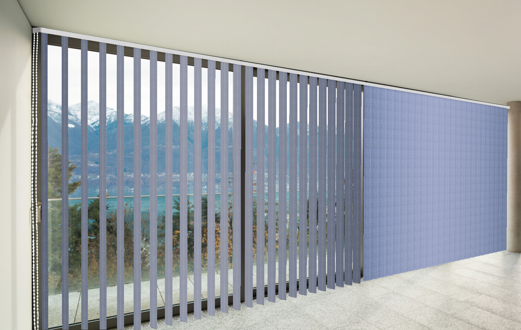 CORTINAS VERTICALES TRASLÚCIDO SHANTUNG COLOR AZUL CORTINARTE