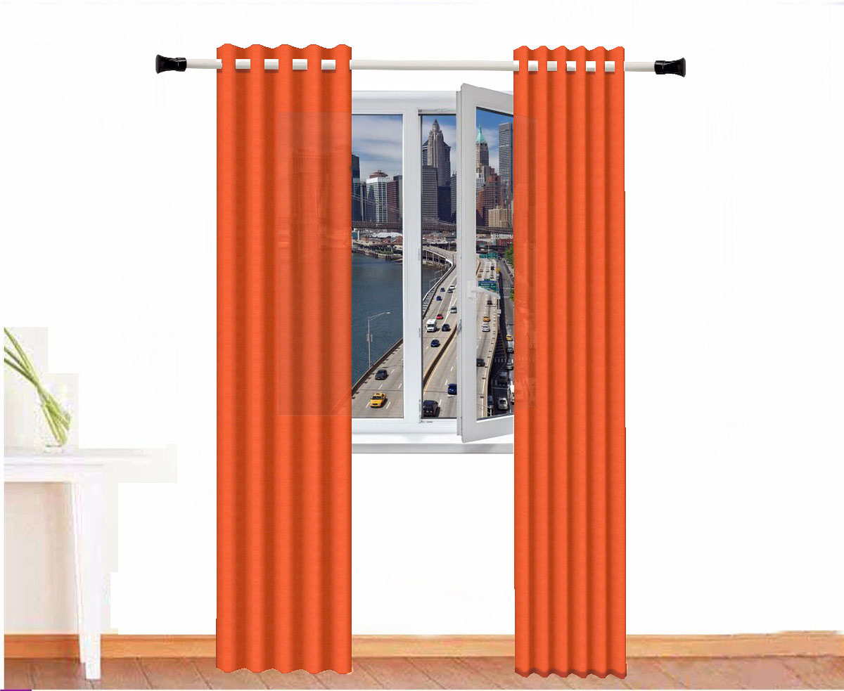 CORTINA DECORATIVA AMON ALGODÓN COLOR ROJO NARANJA