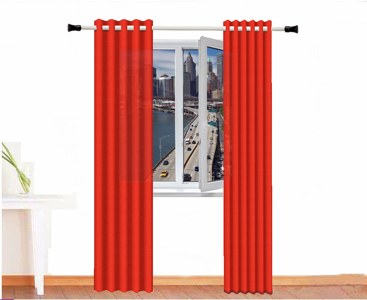 CORTINA DECORATIVA AMON ALGODÓN COLOR ROJO