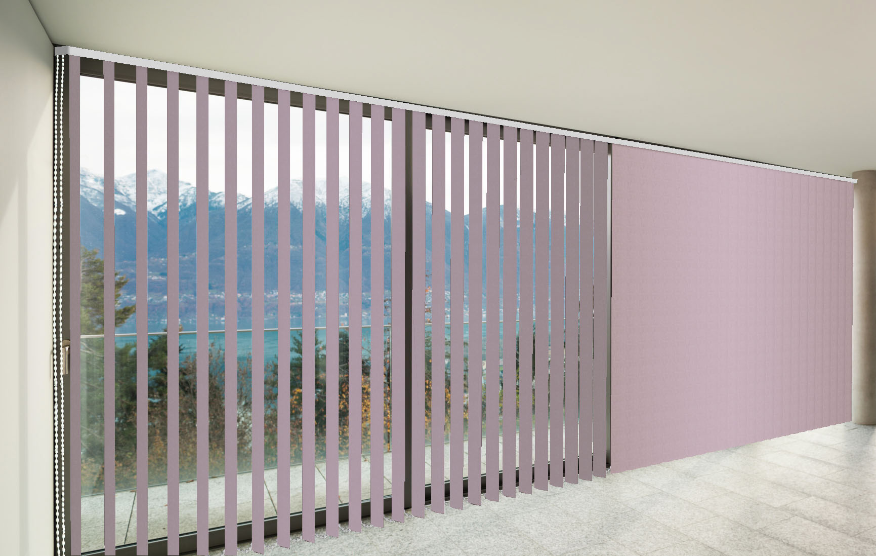 CORTINAS DE LAMAS VERTICALES TRASLÚCIDAS MIAMI COLOR CAOBA
