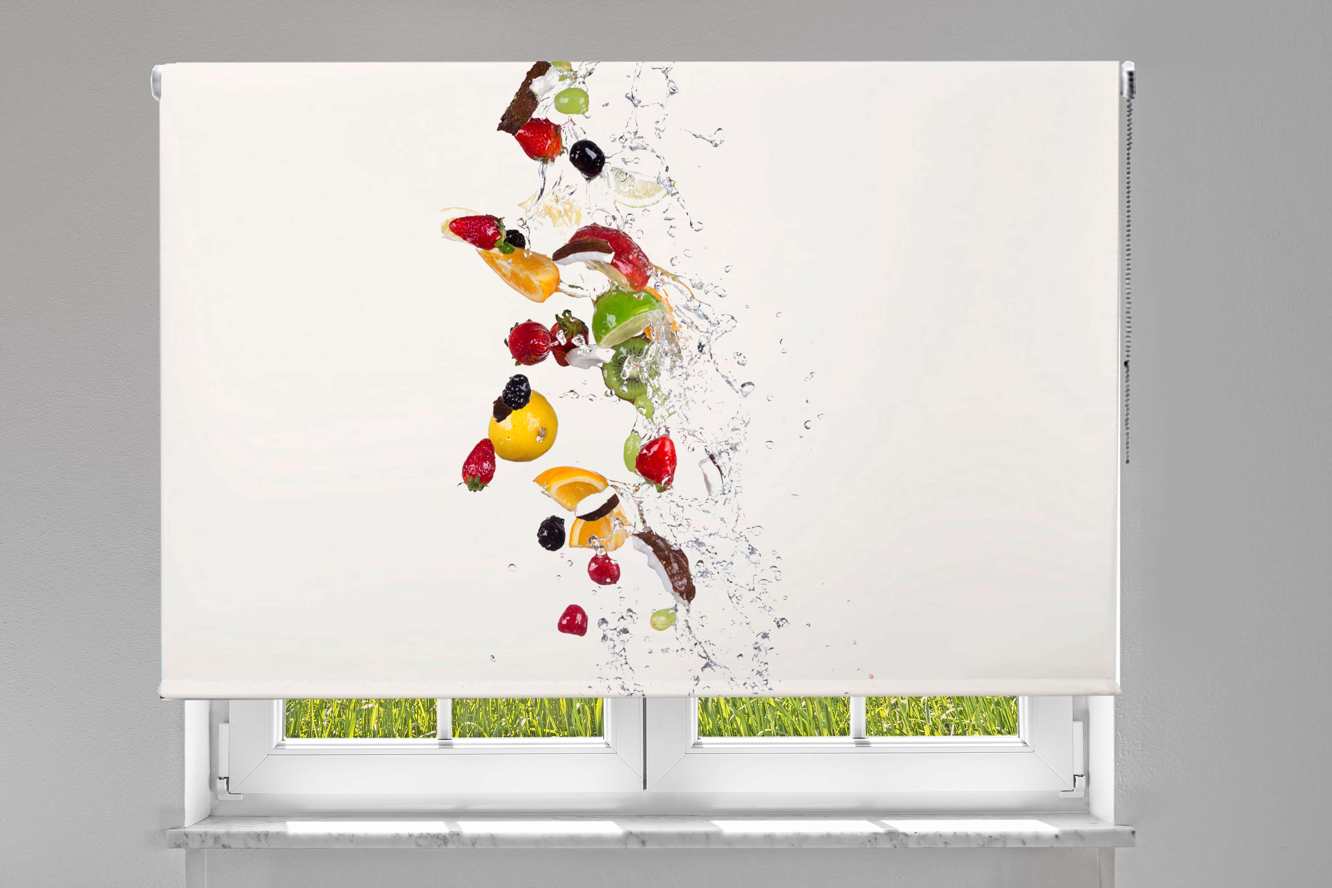 ESTOR ENROLLABLE SERIGRAFIADO COCINA LLUVIA DE FRUTAS CORTINARTE