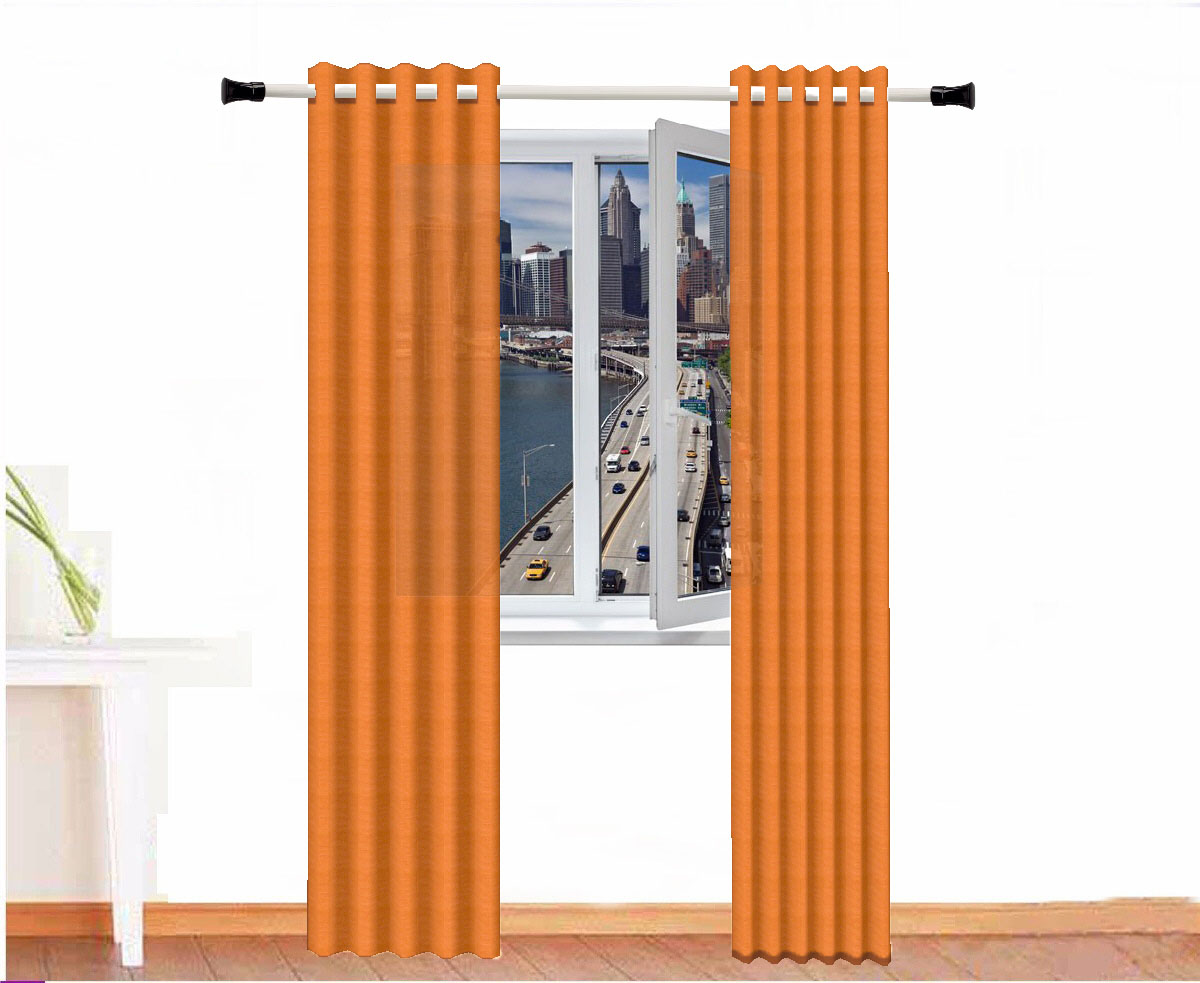 CORTINA DECORATIVA AMON ALGODÓN COLOR NARANJA