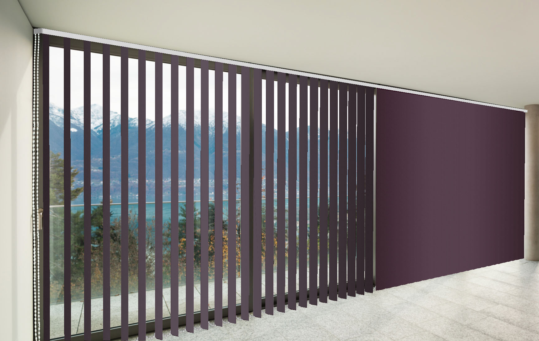 CORTINAS DE LAMAS VERTICALES TRASLÚCIDAS MIAMI COLOR OCRE PARDO