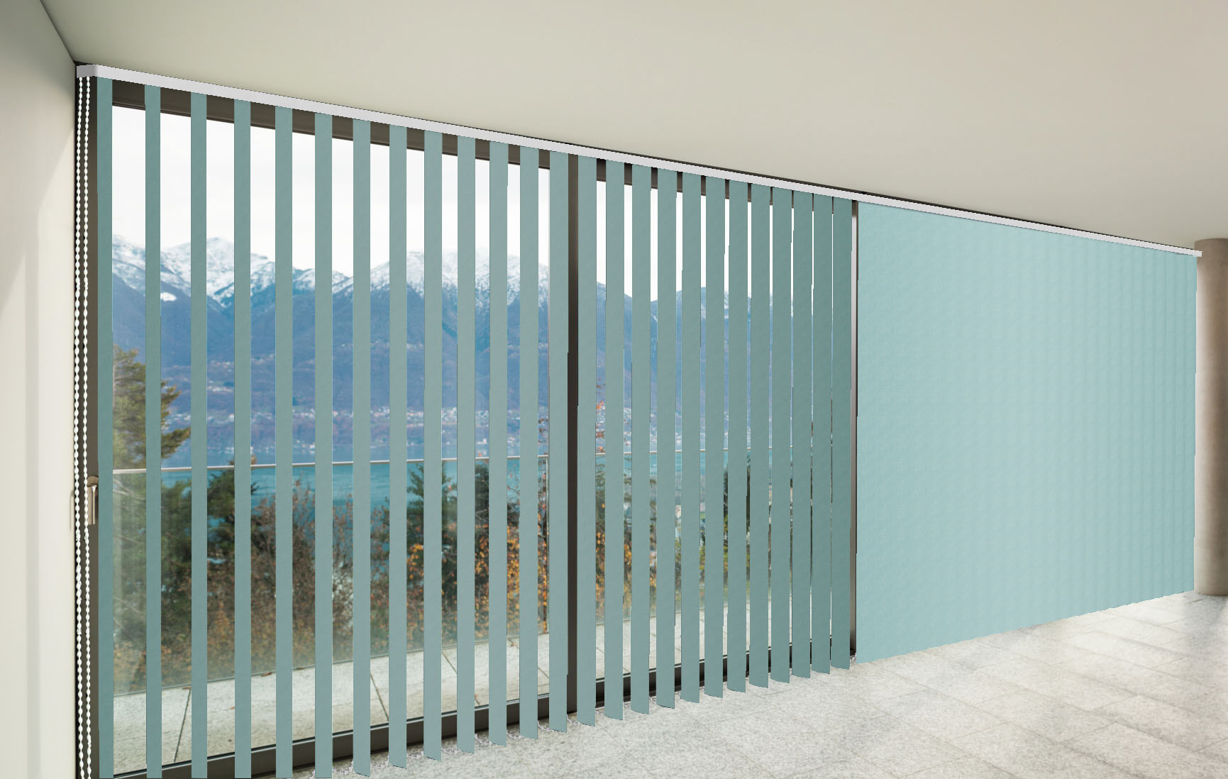 CORTINAS DE LAMAS VERTICALES TRASLÚCIDAS MIAMI COLOR JADE