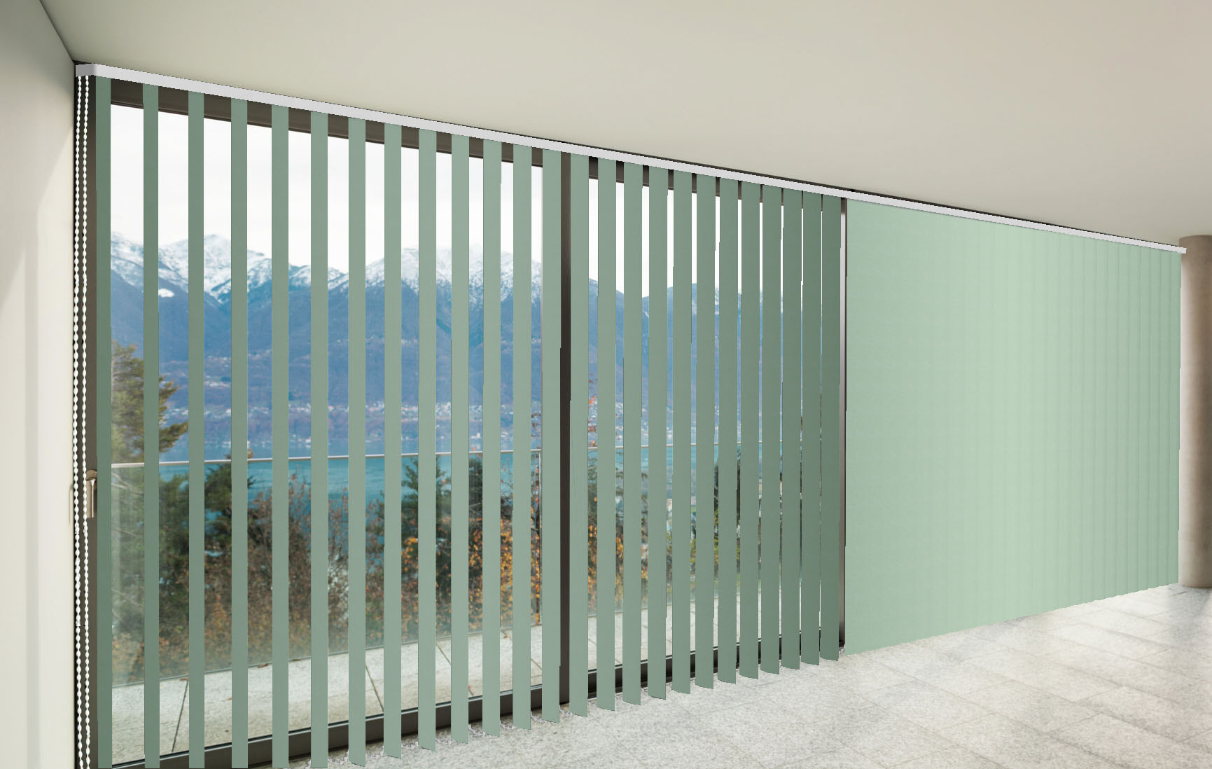 CORTINAS DE LAMAS VERTICALES TRASLÚCIDAS MIAMI COLOR VERDE HELECHO
