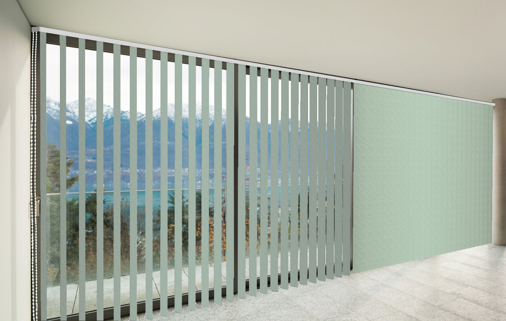 CORTINAS DE LAMAS VERTICALES TRASLÚCIDAS MIAMI COLOR OLIVA