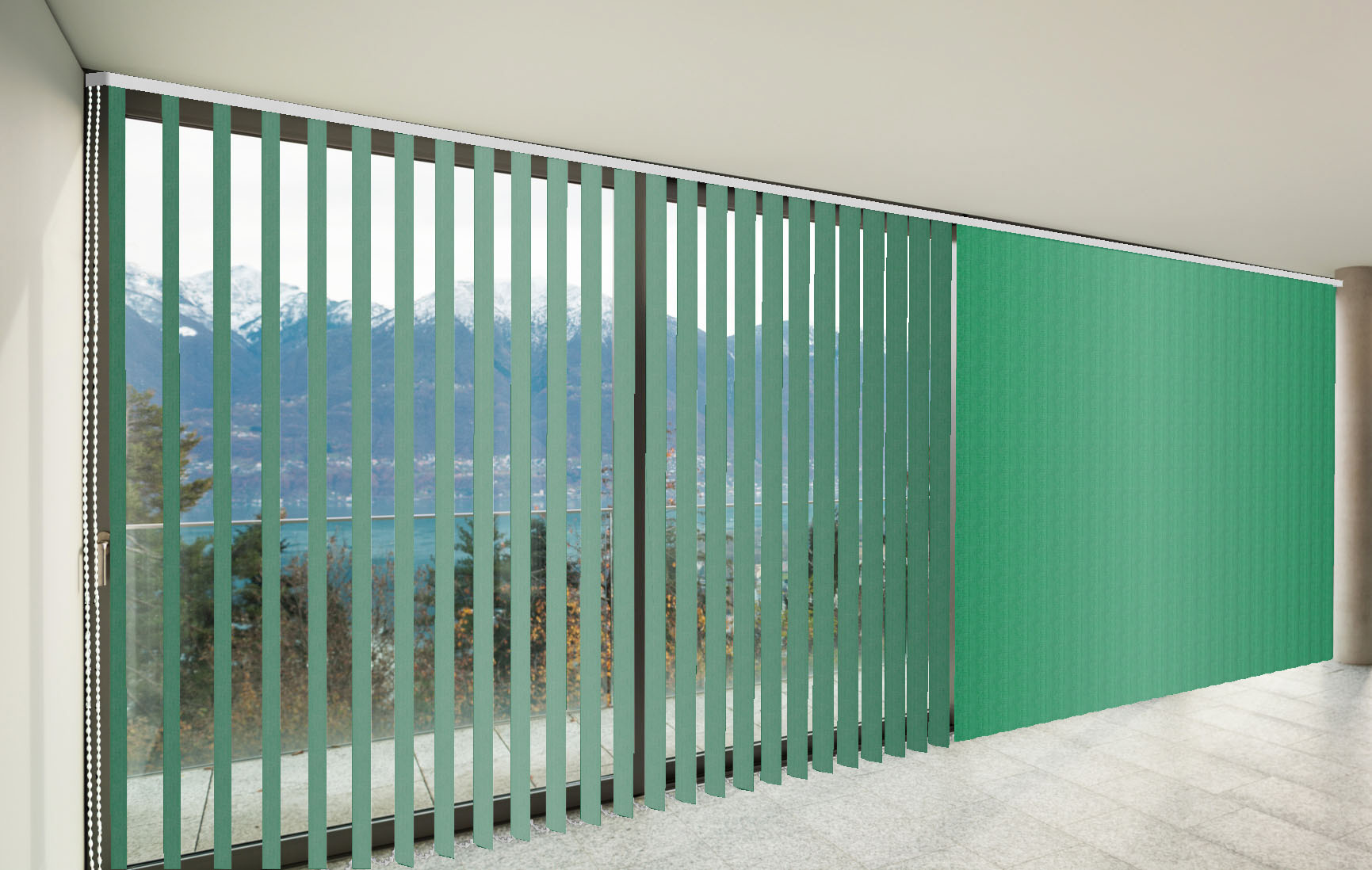 CORTINAS DE LAMAS VERTICALES TRASLÚCIDAS MIAMI COLOR ESMERALDA