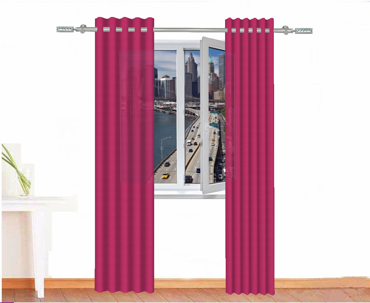 CORTINA DECORATIVA AMON ALGODÓN COLOR FUCSIA