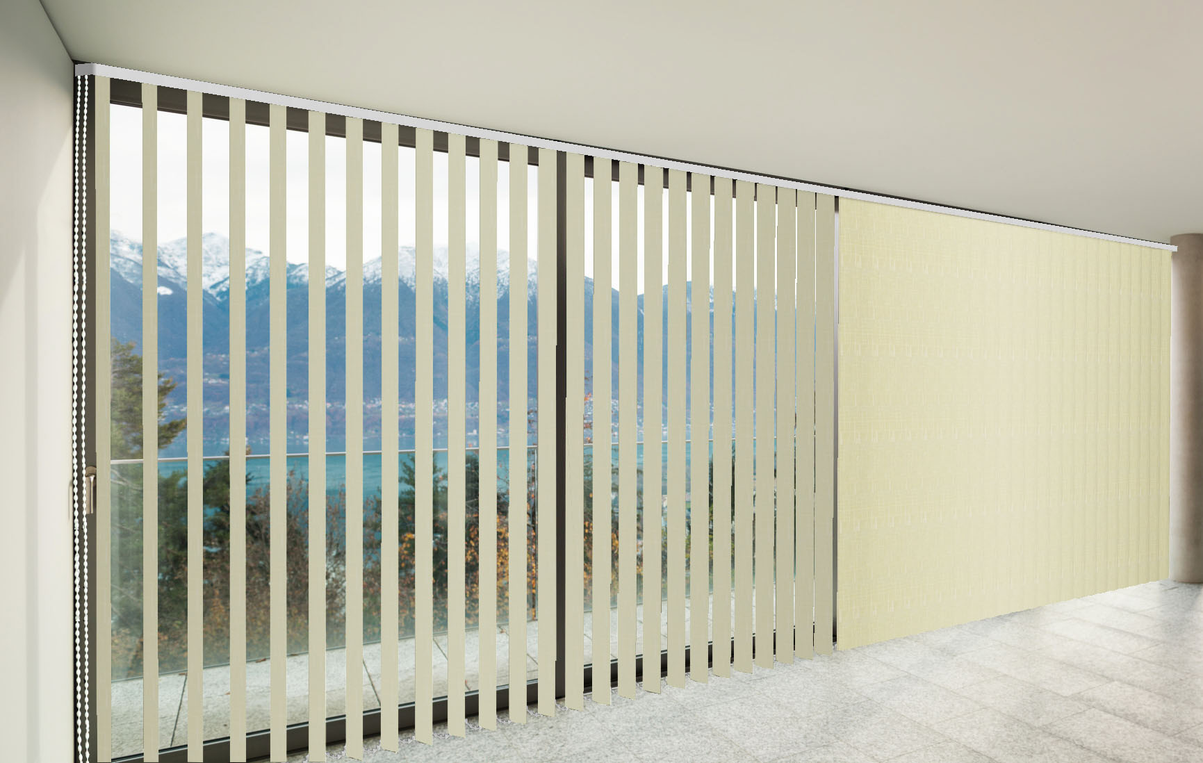 CORTINAS VERTICALES TRASLÚCIDO SHANTUNG COLOR CREMA CORTINARTE