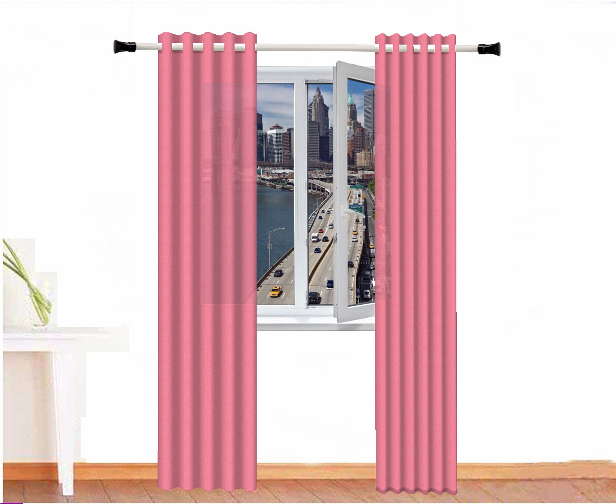 CORTINA DECORATIVA AMON ALGODÓN COLOR ROSA