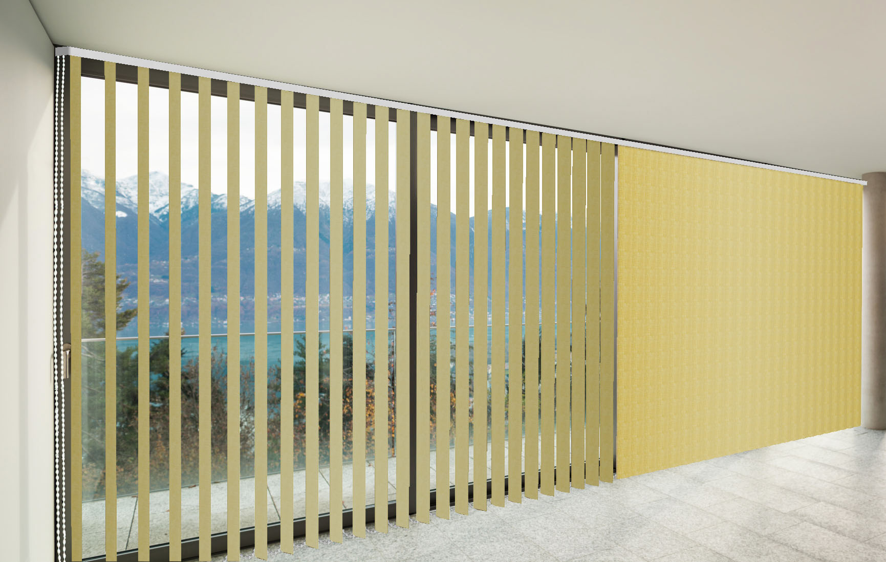 CORTINAS DE LAMAS VERTICALES TRASLÚCIDAS MIAMI COLOR LIMÓN