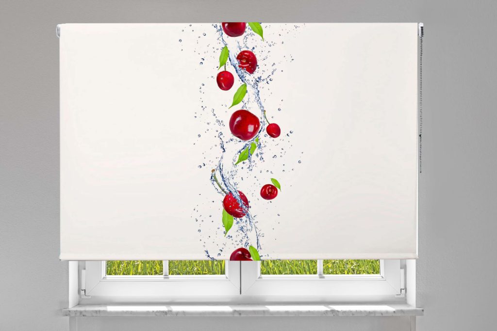 ESTOR ENROLLABLE SERIGRAFIADO COCINA LLUVIA DE CEREZAS CORTINARTE