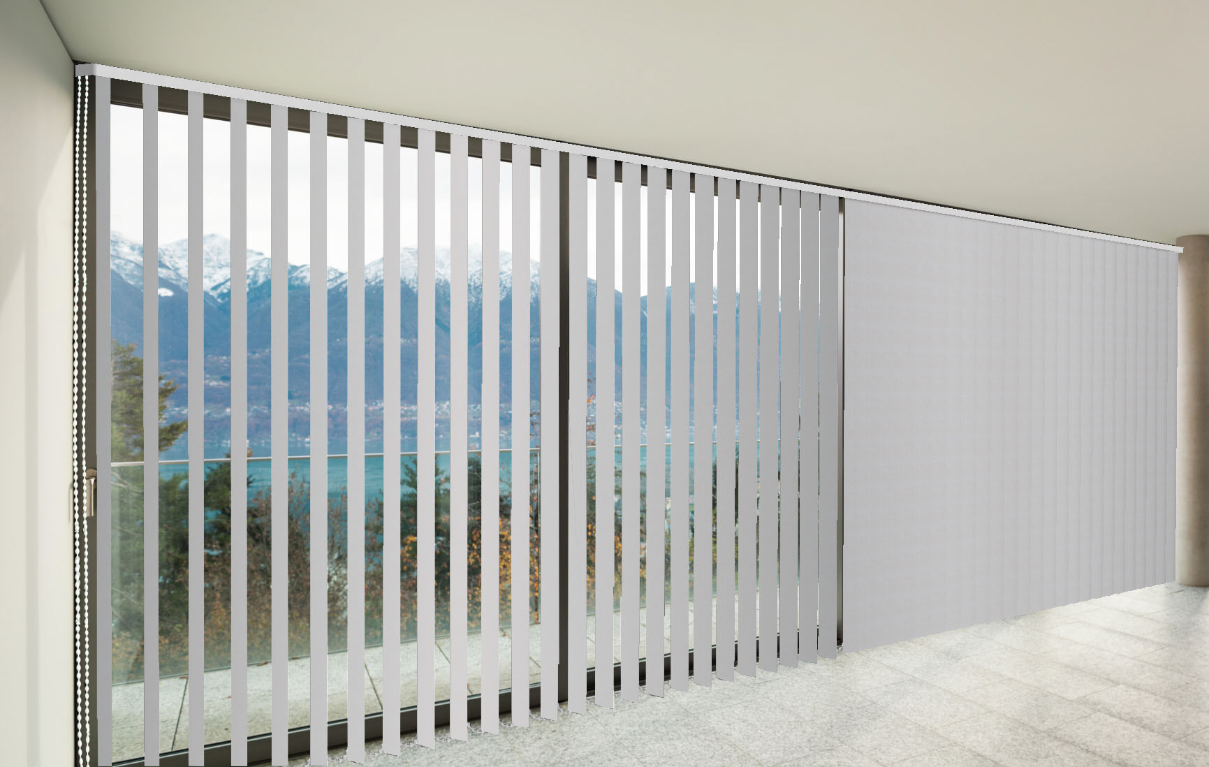 CORTINAS DE LAMAS VERTICALES TRASLÚCIDO MIAMI COLOR GRIS CENIZA