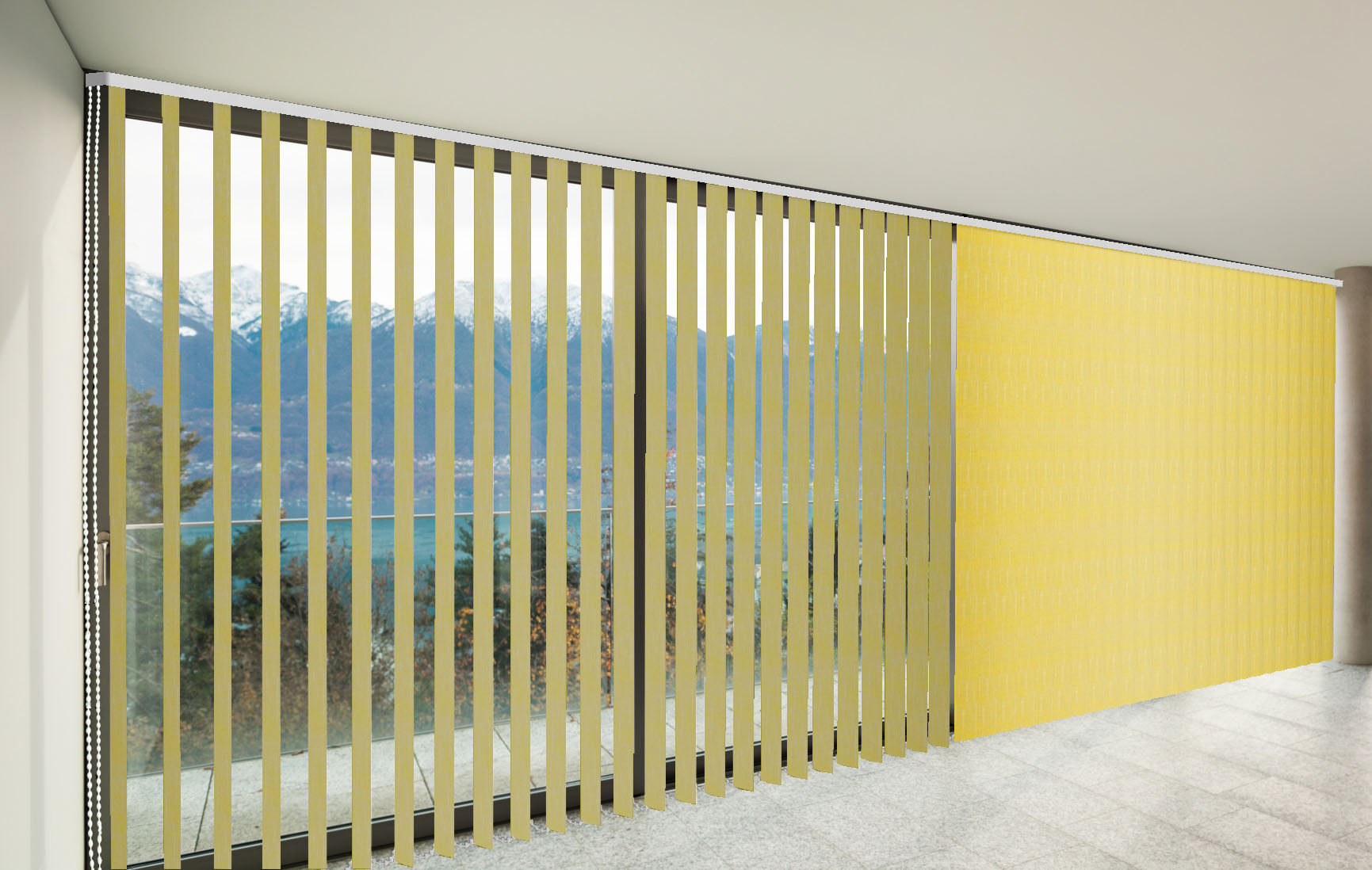 CORTINAS VERTICALES TRASLÚCIDO SHANTUNG COLOR AMARILLO CORTINARTE