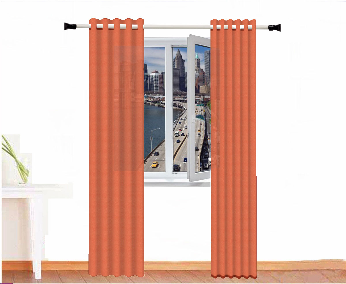 CORTINA DECORATIVA ZEUS COLOR NARANJA CAQUI