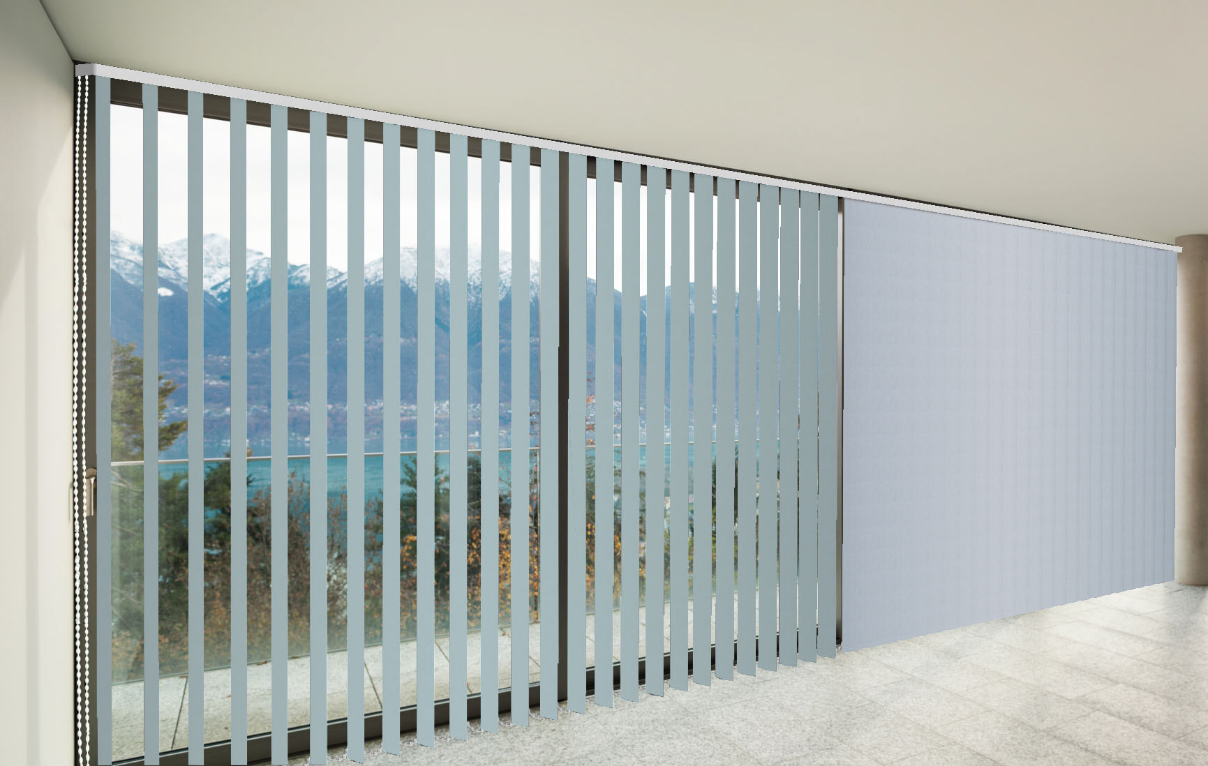 CORTINAS DE LAMAS VERTICALES TRASLÚCIDO MIAMI COLOR ZAFIRO
