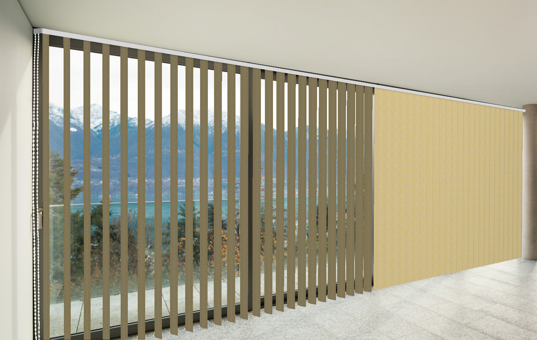 CORTINAS VERTICALES TRASLÚCIDO SHANTUNG COLOR LINO CORTINARTE