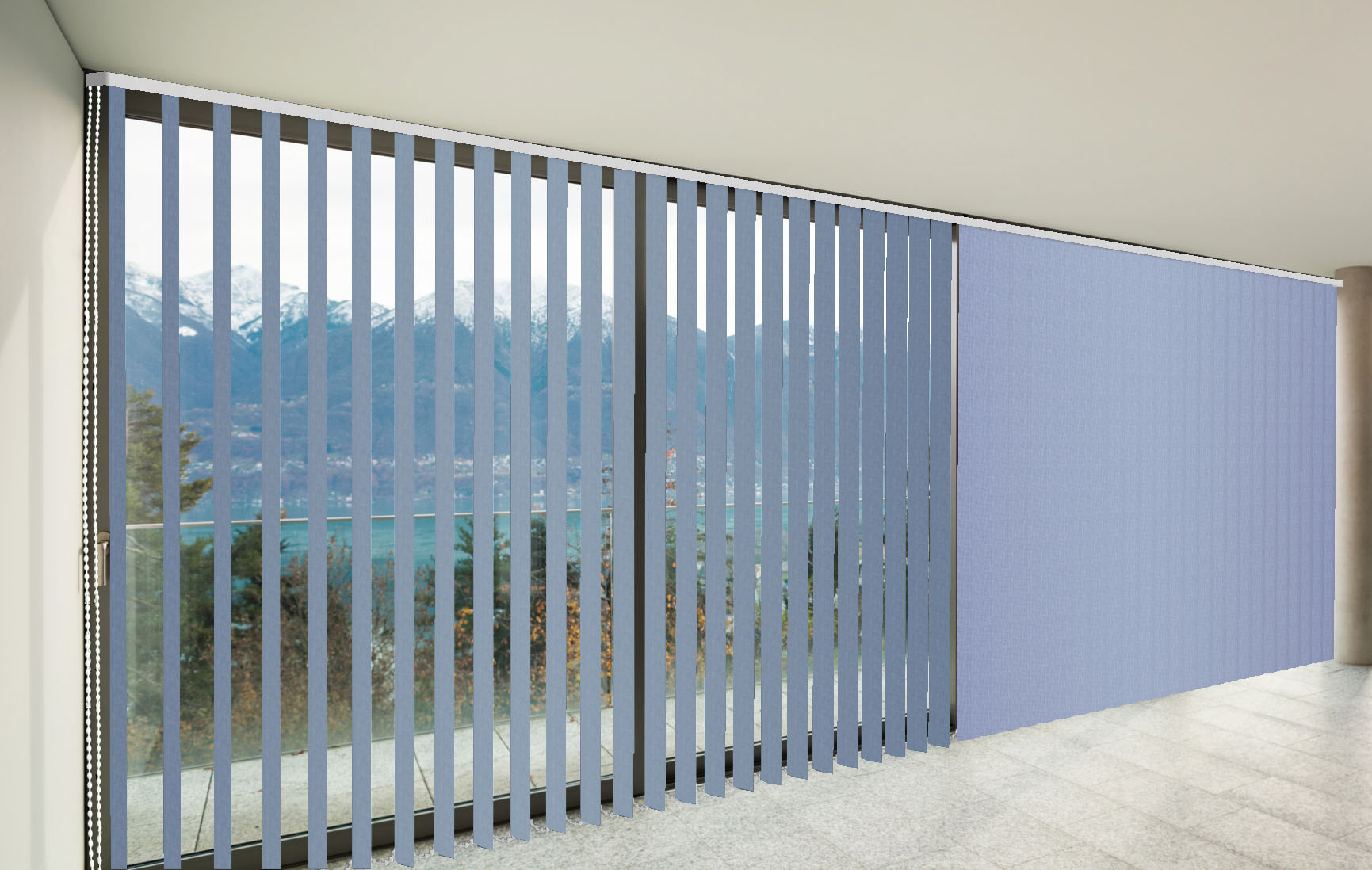 CORTINAS DE LAMAS VERTICALES TRASLÚCIDO MIAMI COLOR AZUL MAJORELLE