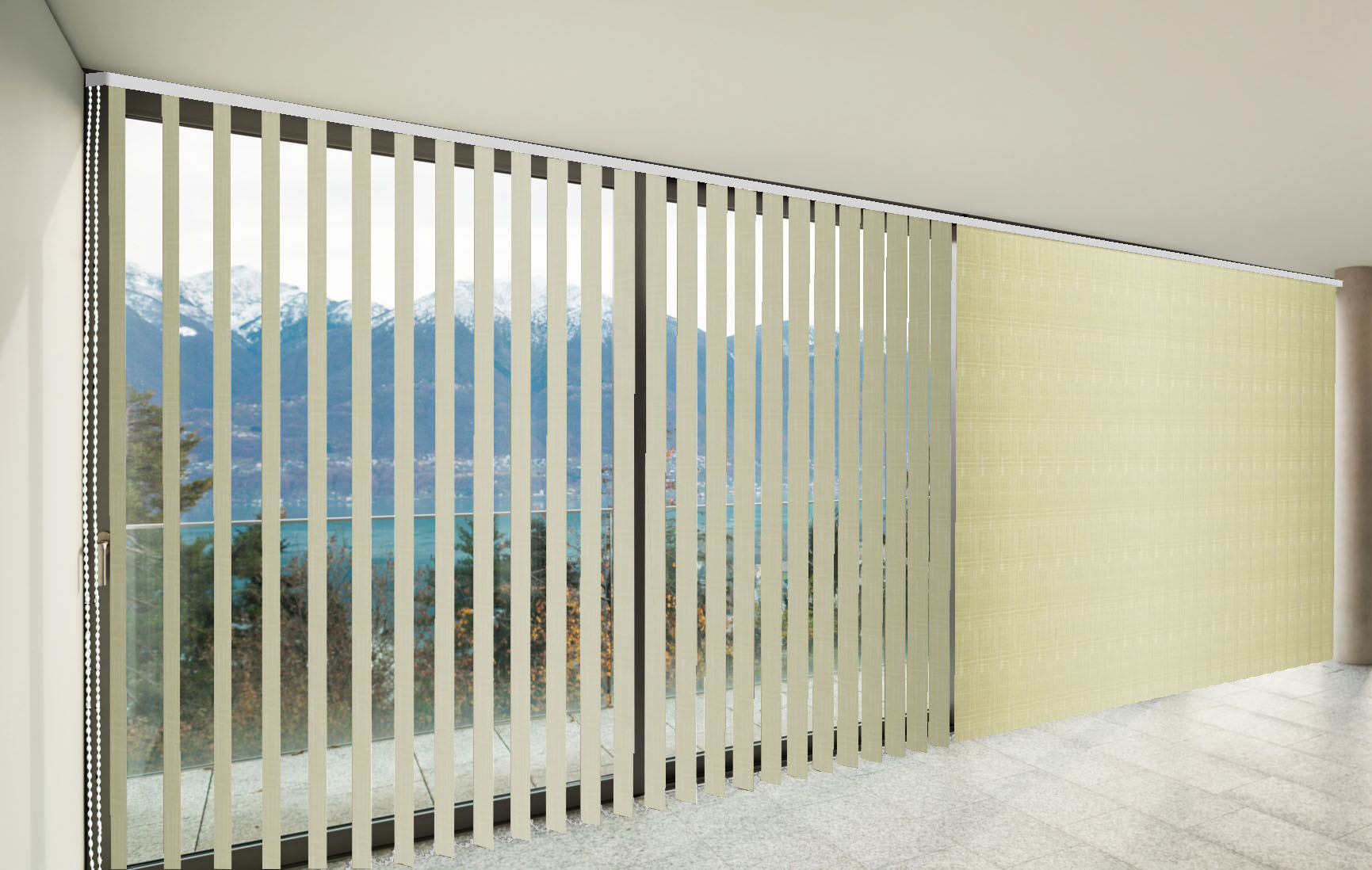 CORTINAS VERTICALES TRASLÚCIDO SHANTUNG COLOR CAQUI CORTINARTE