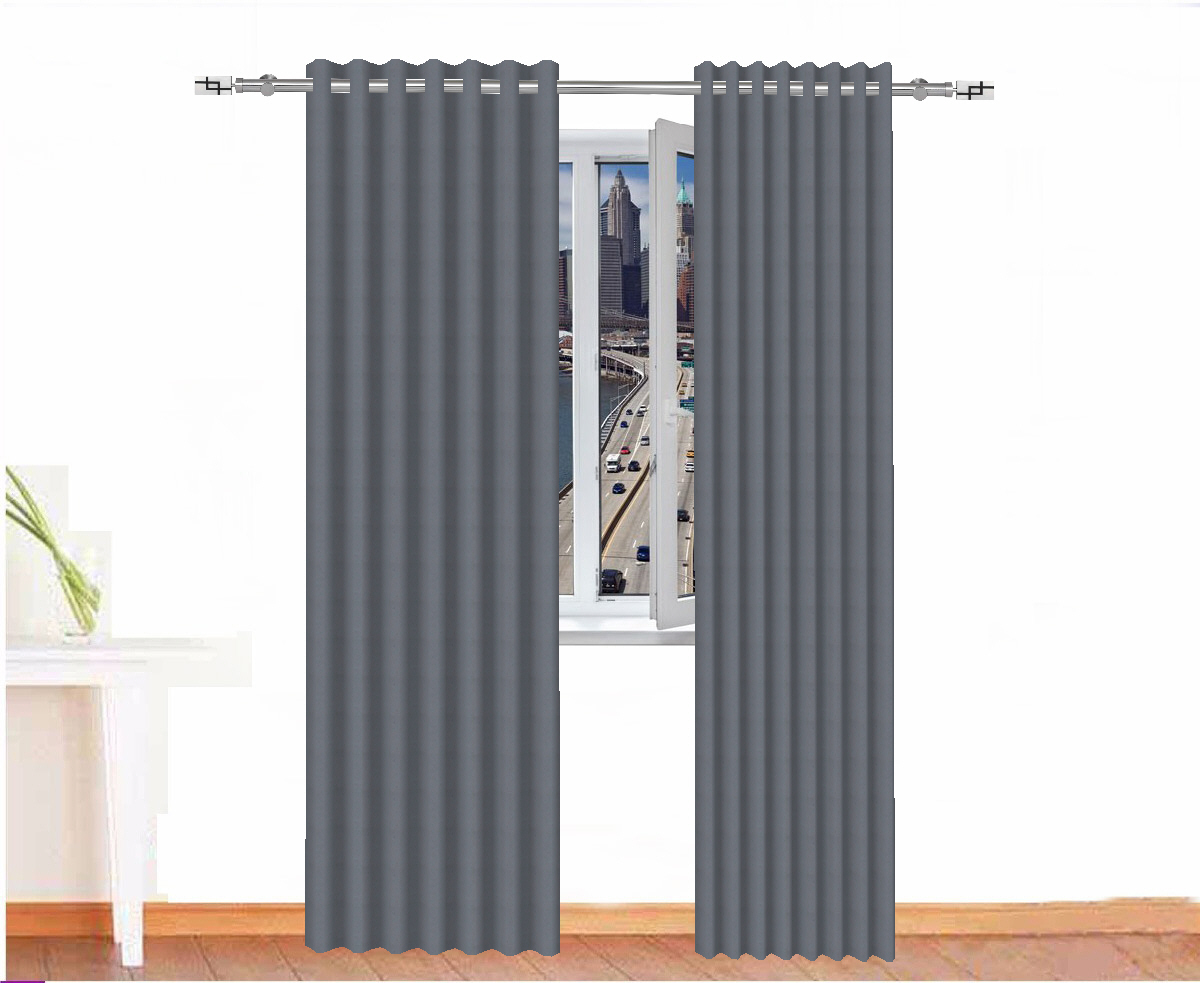 CORTINA OPACA HELIOS IGNÍFUGO COLOR GRIS ACORAZADO CORTINARTE