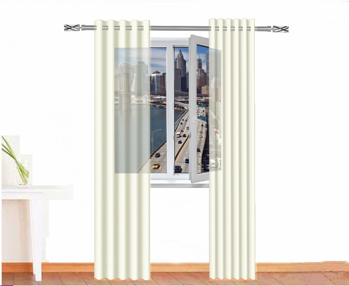 CORTINA VISILLO ANUBIS LINO COLOR BLANCO MARFIL CORTINARTE